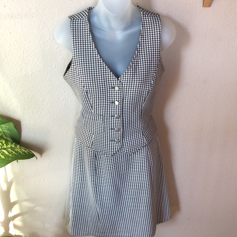 Houndstooth Brown and Cream Women’s Skirt Set